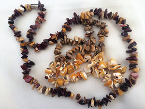 Tiger Eye Chip Necklace with Two Bracelets