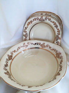 Alfred Meakin (England) 6 Piece Vintage Art Deco Compote Bowls Set