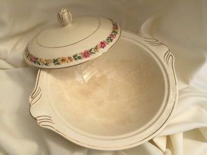 J & G Meakin Vintage Ceramic Vegetable Serving Bowl with Lid