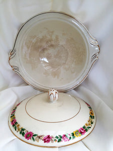 J & G Meakin Vintage Ceramic Vegetable Serving Bowl with Lid