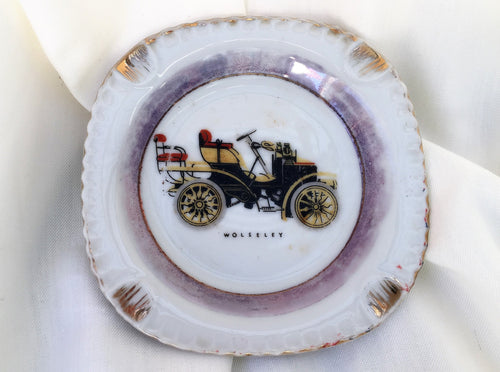 Wolseley Old Automobil Pattern Vintage Japanese Porcelain Ash Tray