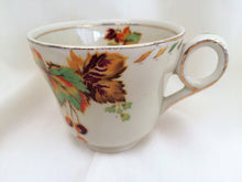 Load image into Gallery viewer, Creampetal Grindley Vintage Porcelain Teacup with Autumn Leaves Pattern