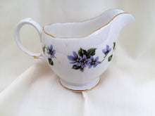 Load image into Gallery viewer, Queen Anne (England) Vintage Porcelain Creamer with Violets Pattern