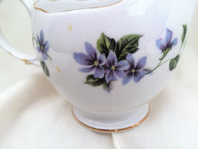 Load image into Gallery viewer, Queen Anne (England) Vintage Porcelain Creamer with Violets Pattern