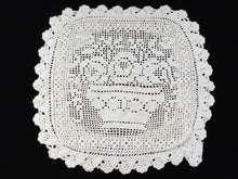 Load image into Gallery viewer, Vintage Square Cushion Cover. Off-White Crochet Lace Cushion Cover