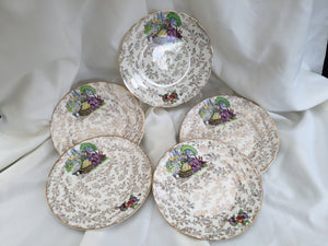Set of 5 Vintage James Kent Lavender Lady Dessert or Side Plates