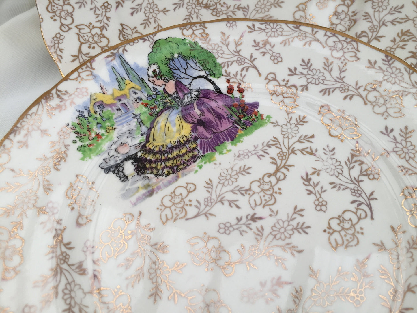 Set of 5 Vintage James Kent Lavender Lady Dessert or Side Plates