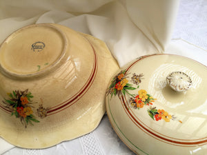 Royal Winton Vintage Ceramic Vegetable Serving Bowl with Lid