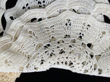 Load image into Gallery viewer, Vintage Crocheted Oval Freeform Ivory/Cream Cotton Lace Doily Table Centre Mat