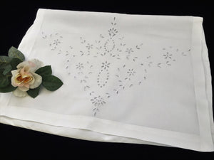 Antique Irish Linen Madeira Broderie Anglaise Embroidered Nightgown Bag