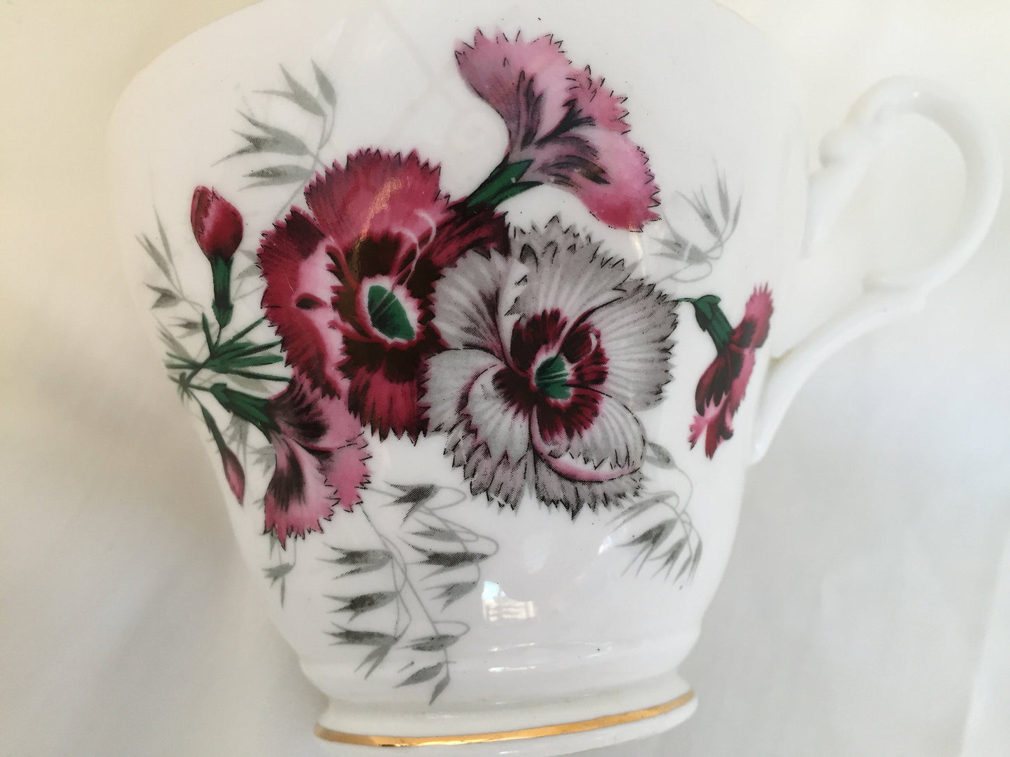 Royal Ascot Vintage English Teacup with Dianthus Pattern