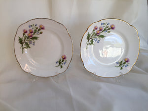 2 Duchess (UK) Thistles and Bluebells Pattern 6.5" Dessert/Side Plates