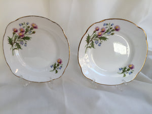 2 Duchess (UK) Thistles and Bluebells Pattern 6.5" Dessert/Side Plates