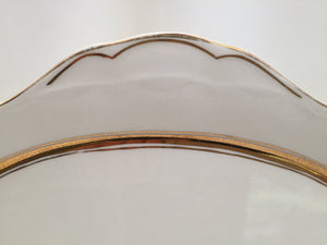 Creampetal Grindley Oval Sandwich Serving Platter Ivory with Gold Band