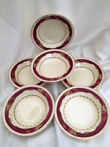 A Set of 6 Burleigh Ware Burgess & Leigh Athlone Pattern Bowls
