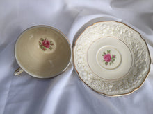 Load image into Gallery viewer, Crown Ducal Florentine Rose Pattern 5379 Embossed Teacup and Saucer
