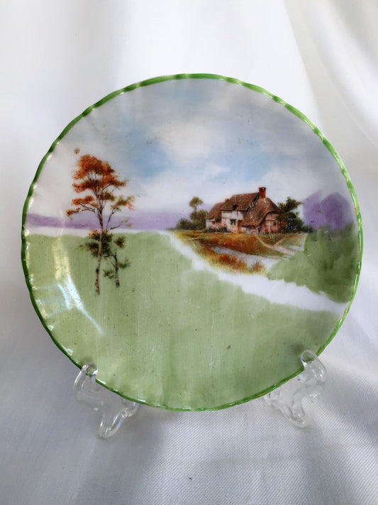 Royal Doulton Hand Painted Small Ring or Pin Dish Farmhouse Pattern