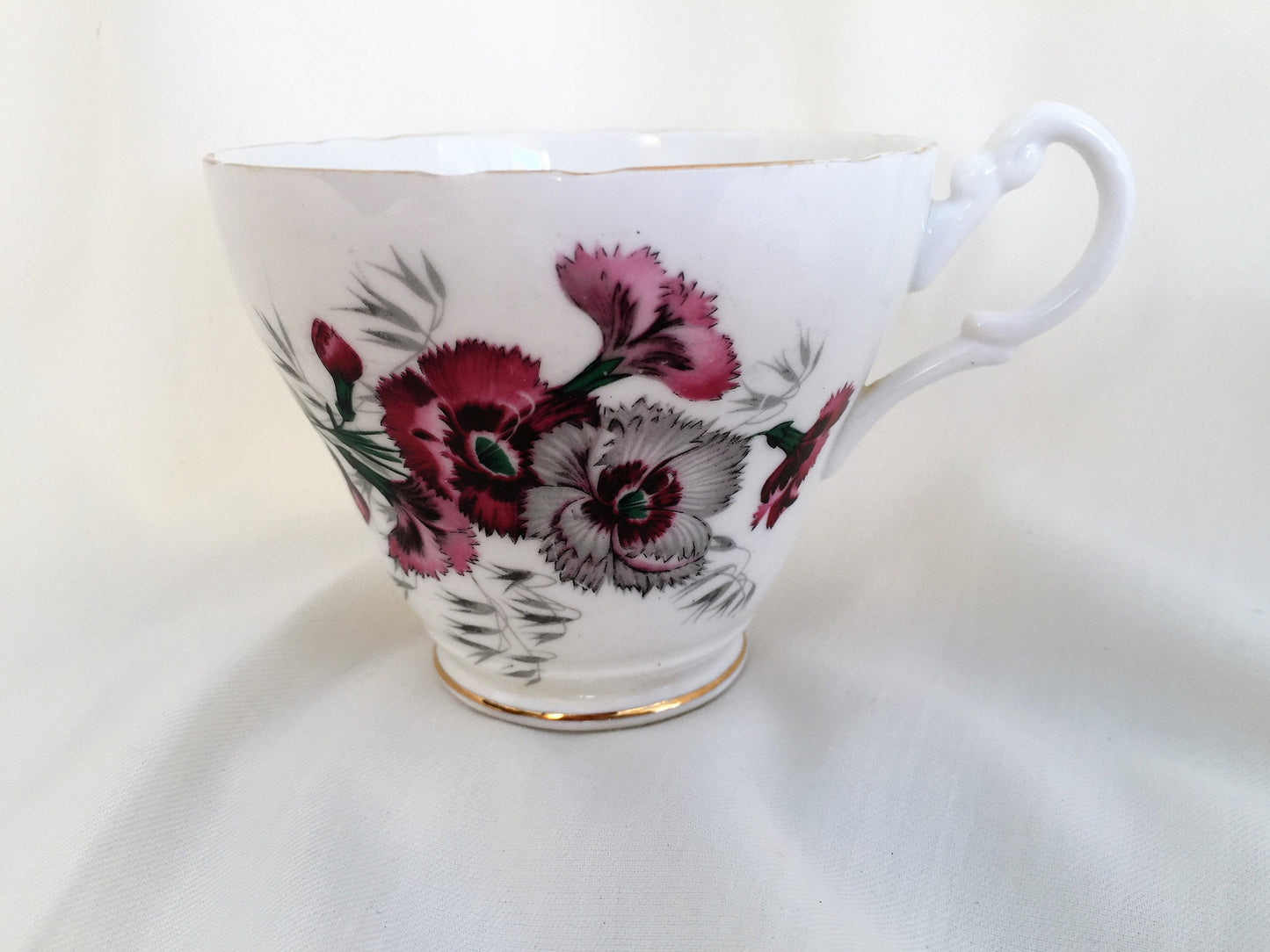 Royal Ascot Vintage English Teacup with Dianthus Pattern