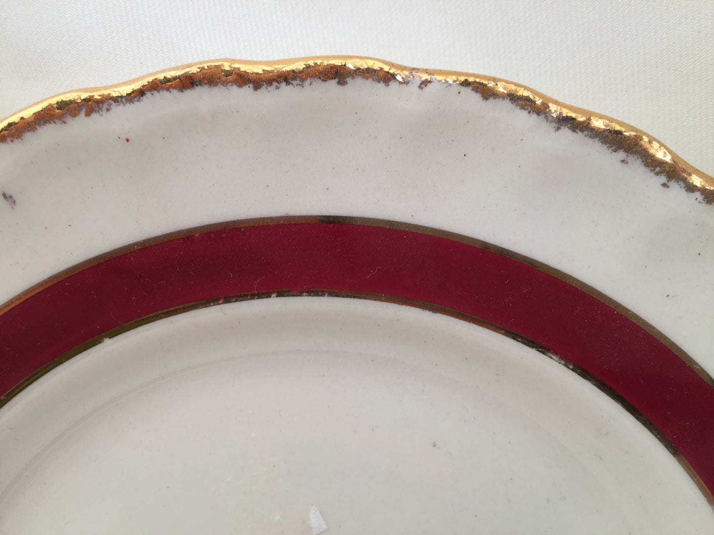 Creampetal Grindley 7" Bread and Butter Side Plate Ivory/Burgundy/Gold Band
