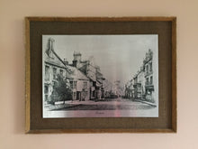 Load image into Gallery viewer, Vintage English Stainless Steel Picture of Dorchester on Burlap Background in Wooden Frame