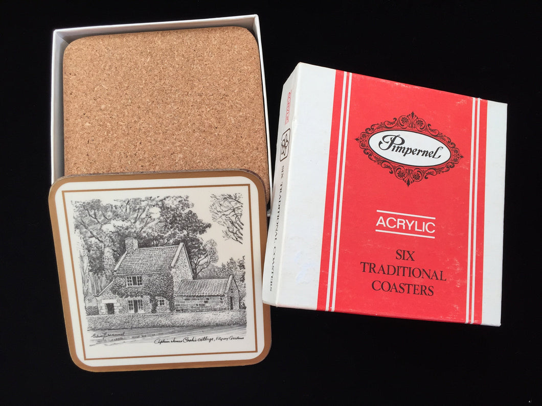 Cedric Emanuel Melbourne Collectible Pimpernel Drink Coasters Golden Jubilee 1983 Year Edition Cork Coasters