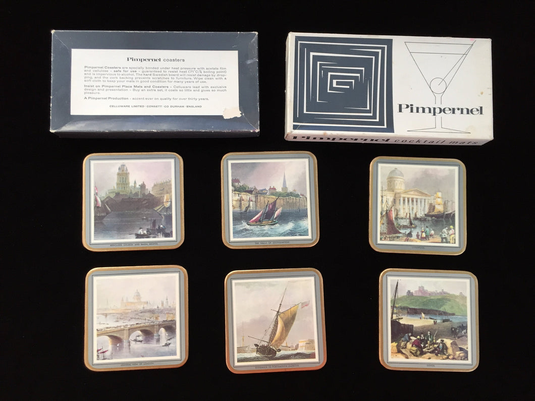 A Set of 6 Pimpernel Cork Coasters 