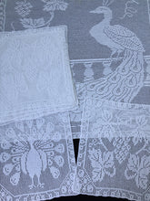 Load image into Gallery viewer, Antique White Lace Panels for Making the Mary Card Designed &quot;Peacock and Grapevine&quot; Bed Cover Chart No. 3
