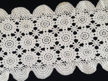 Load image into Gallery viewer, Ecru (Light Brown) Crochet Lace 1980s Vintage Table Runner