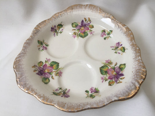Crown Ducal Violets 5" Orphan Triple Espresso Saucer 30772 Pattern
