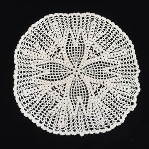 Vintage Crocheted Cotton Lace Doily in Ivory/Ecru Colour