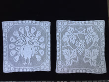 Load image into Gallery viewer, Antique White Lace Panels for Making the Mary Card Designed &quot;Peacock and Grapevine&quot; Bed Cover Chart No. 3