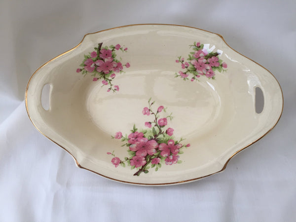 A J Wilkinson Honeyglaze Oval Candy Bowl with Peach Blossom Pattern
