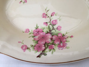 A J Wilkinson Honeyglaze Oval Candy Bowl with Peach Blossom Pattern