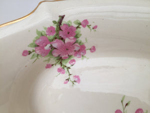 A J Wilkinson Honeyglaze Oval Candy Bowl with Peach Blossom Pattern