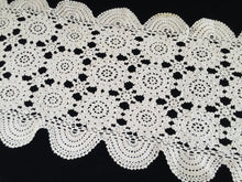 Load image into Gallery viewer, Ecru (Light Brown) Crochet Lace 1980s Vintage Table Runner