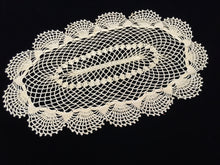 Load image into Gallery viewer, Large Oval Yellow Vintage Crocheted Cotton Lace Doily