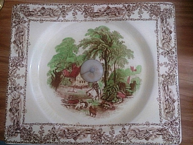 1940s Royal Staffordshire (UK) Cake Stand Rural Scenes 