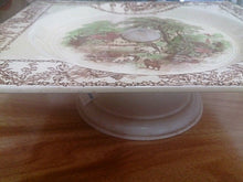 Load image into Gallery viewer, 1940s Royal Staffordshire (UK) Cake Stand Rural Scenes &quot;The Biarritz&quot;