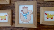 Load image into Gallery viewer, Set of 6 Nursery Cross Stitch Pictures Small Hand Embroidered Pictures in Wooden Frames
