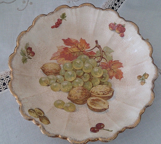 James Kent Old Foley Grapes and Walnuts Bowl Serial Number 5288