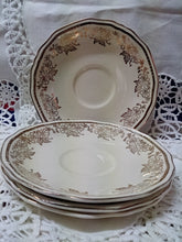 Load image into Gallery viewer, Set of 4 Vintage Alfred Meakin Saucers Gold Chintz - Scalloped Edge